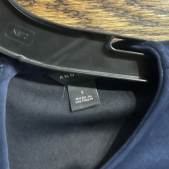 Suede long sleeve navy top - Picture 6 of 7